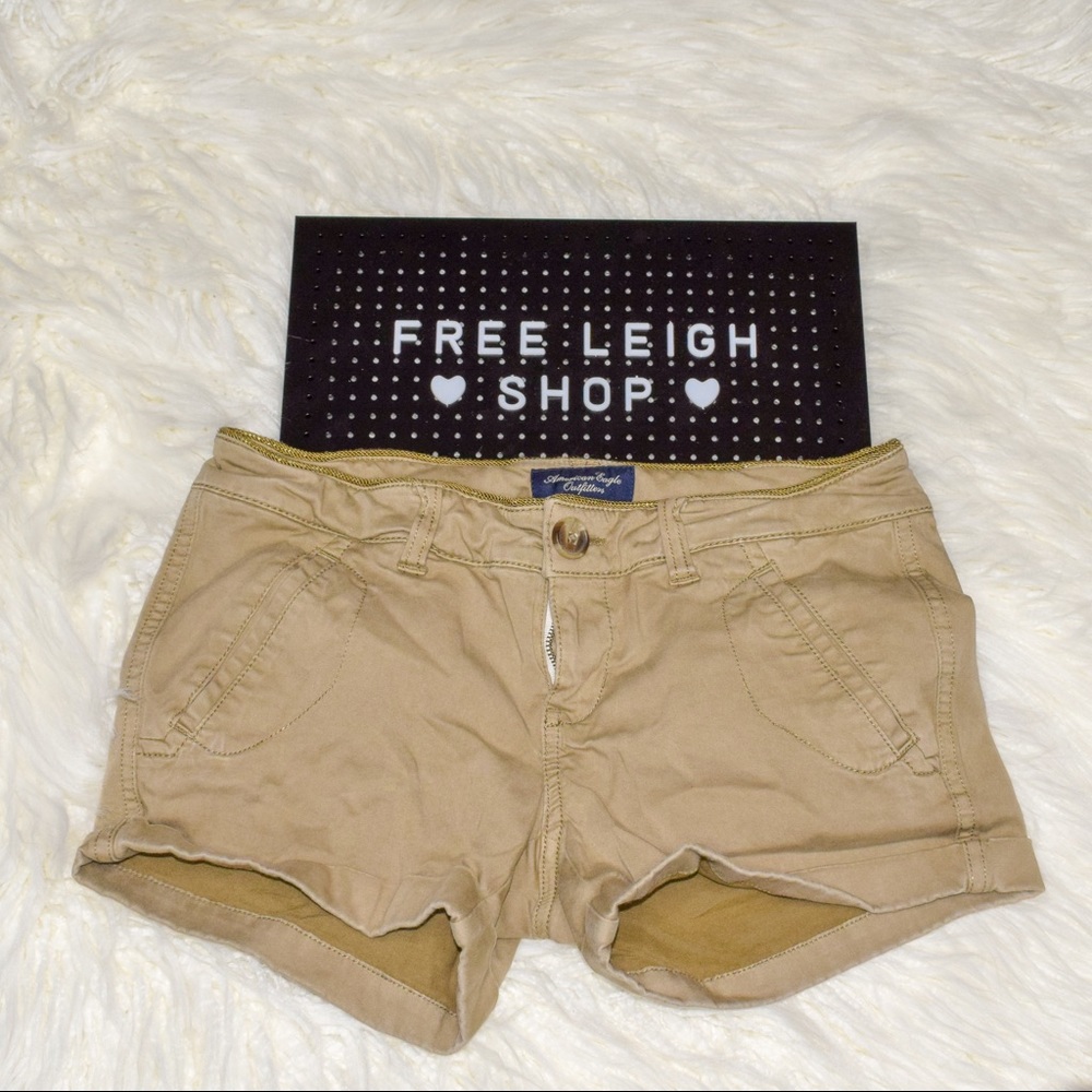 American Eagle | dark khaki stretch shorts